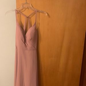Azazie Dusty Rose Bridesmaid Dress. size 2. Davis style.
